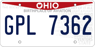 OH license plate GPL7362