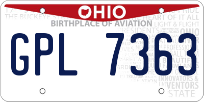OH license plate GPL7363