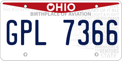 OH license plate GPL7366