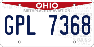 OH license plate GPL7368