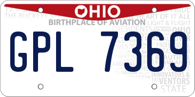 OH license plate GPL7369