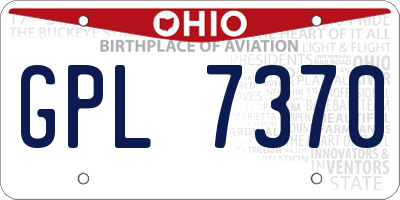 OH license plate GPL7370