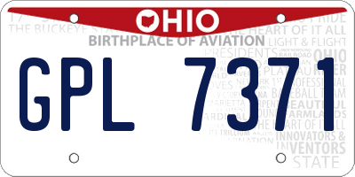 OH license plate GPL7371