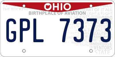 OH license plate GPL7373
