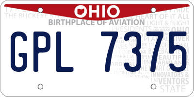 OH license plate GPL7375