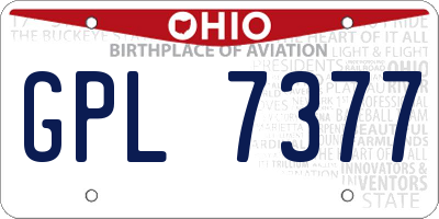 OH license plate GPL7377