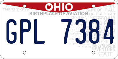 OH license plate GPL7384