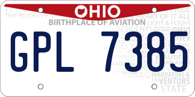 OH license plate GPL7385