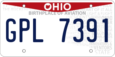 OH license plate GPL7391