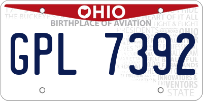 OH license plate GPL7392