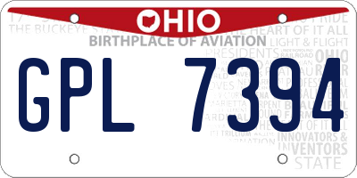 OH license plate GPL7394