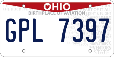 OH license plate GPL7397