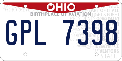 OH license plate GPL7398