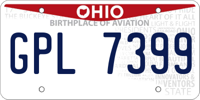 OH license plate GPL7399