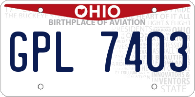 OH license plate GPL7403