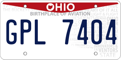 OH license plate GPL7404