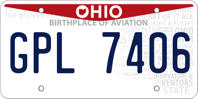OH license plate GPL7406