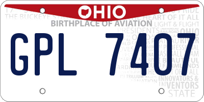 OH license plate GPL7407