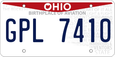 OH license plate GPL7410