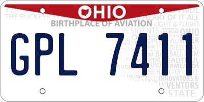OH license plate GPL7411