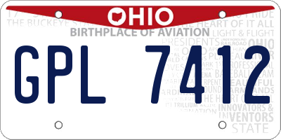 OH license plate GPL7412