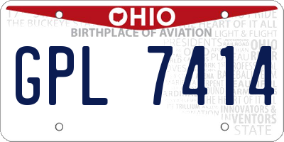 OH license plate GPL7414