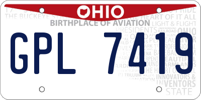 OH license plate GPL7419