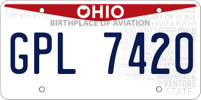 OH license plate GPL7420