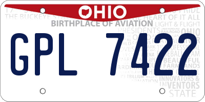 OH license plate GPL7422