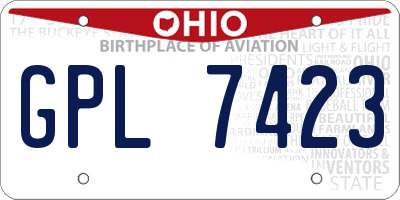 OH license plate GPL7423
