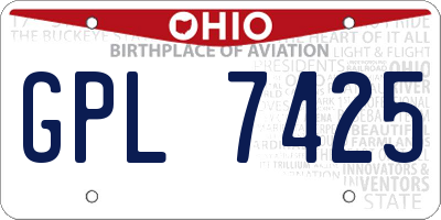 OH license plate GPL7425