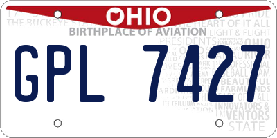 OH license plate GPL7427