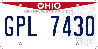 OH license plate GPL7430