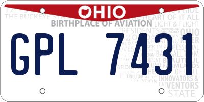 OH license plate GPL7431