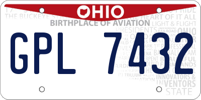 OH license plate GPL7432