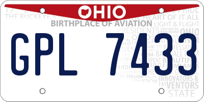 OH license plate GPL7433