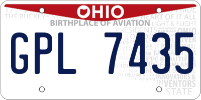 OH license plate GPL7435