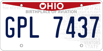 OH license plate GPL7437