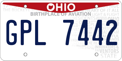 OH license plate GPL7442