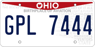 OH license plate GPL7444