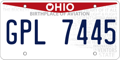 OH license plate GPL7445