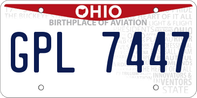 OH license plate GPL7447