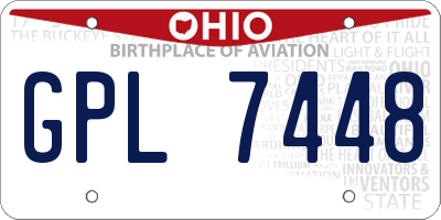 OH license plate GPL7448
