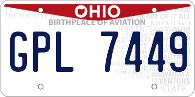 OH license plate GPL7449