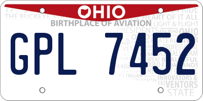 OH license plate GPL7452