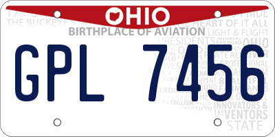 OH license plate GPL7456