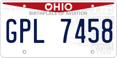 OH license plate GPL7458