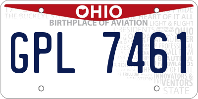 OH license plate GPL7461