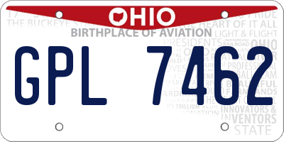 OH license plate GPL7462