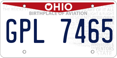 OH license plate GPL7465